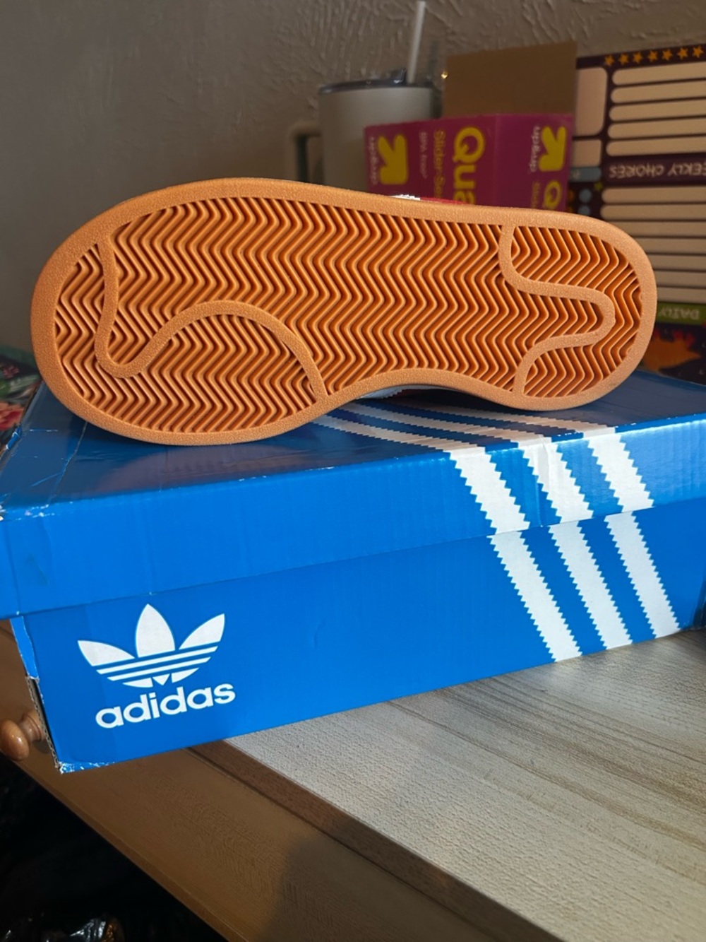adidas Campus Suede Sneaker in Red with White Stripes - Picture 2 of 2